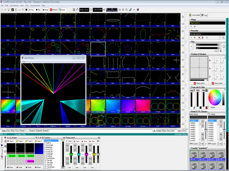 Laserdesigner Pangolin LivePro Lasershowsoftware für Flashback 3